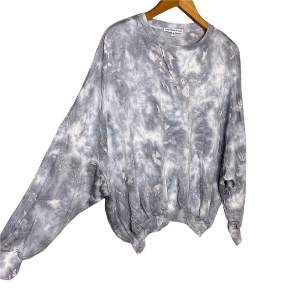 Young Fabulous & Broke Tie Dye Dolman Sleeve Rayon Top Gray White Size Small - Picture 2 of 8